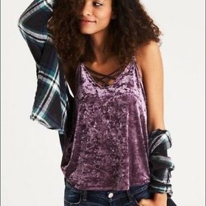 AEO purple velvet tank